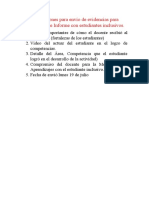 Orientaciones Para Envío de Evidencias Para Realización de Informe Con Estudiantes Inclusivos