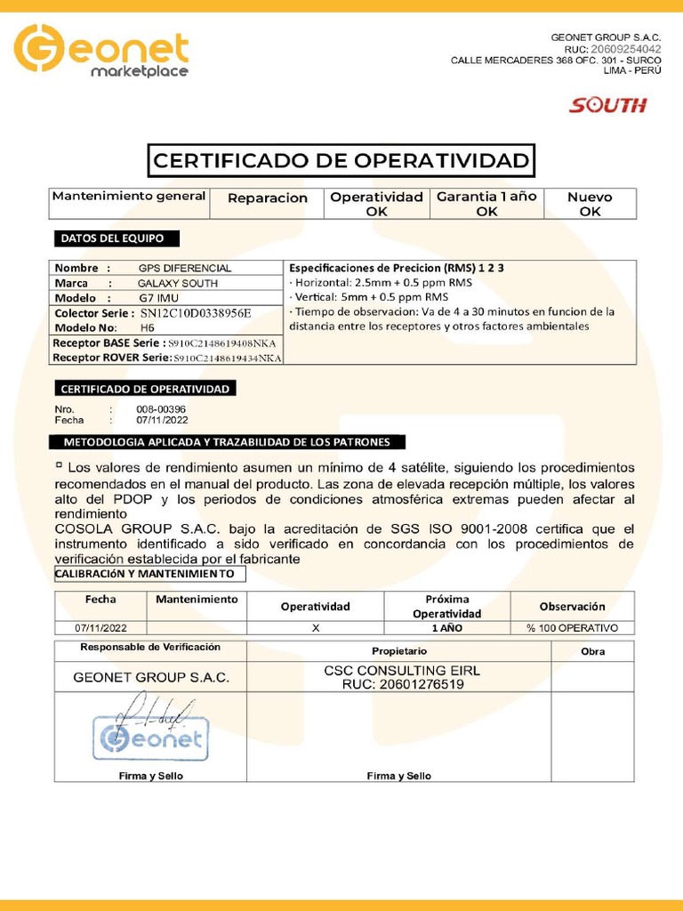 CERTIFICADO DE OPERATIVIDAD - Page-0001 | PDF