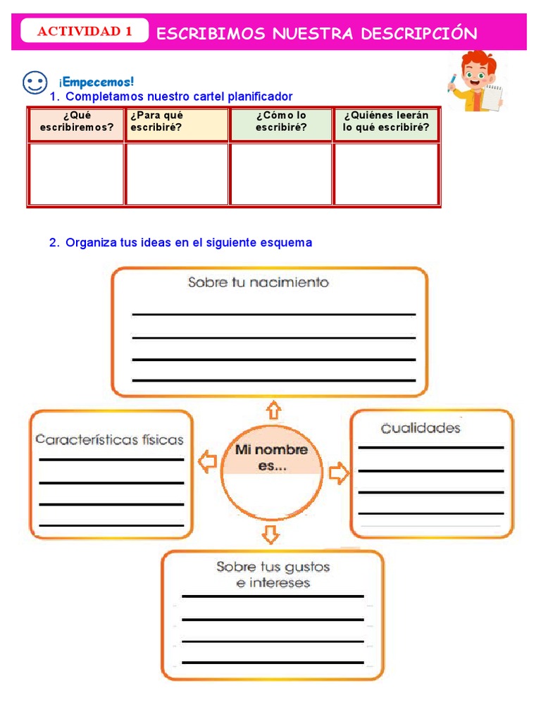 D1 A1 Ficha Com Escribimos Nuestra Descripción Pdf