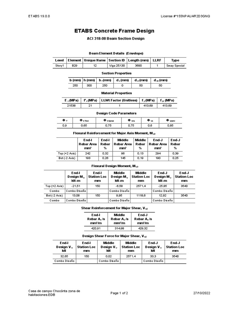 Anexo 1. Vigas Seccion Habitaciones PDF Beam (Structure) Real Estate