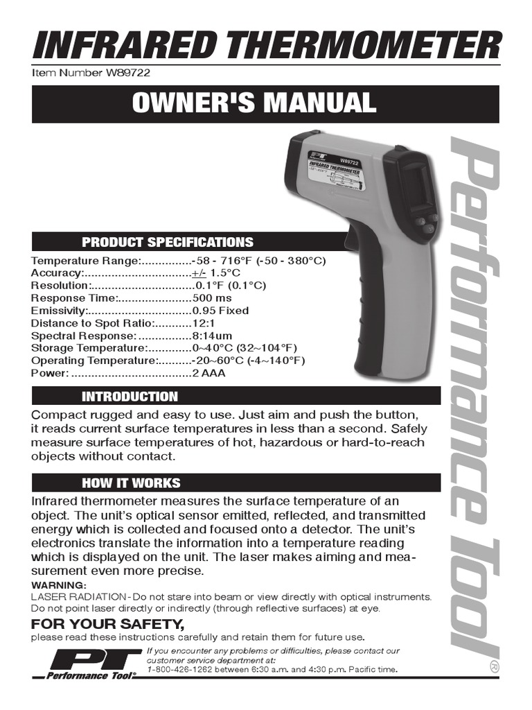 Infrared Thermometer, (Tractor Supply) 1157140 Man1 Download Free