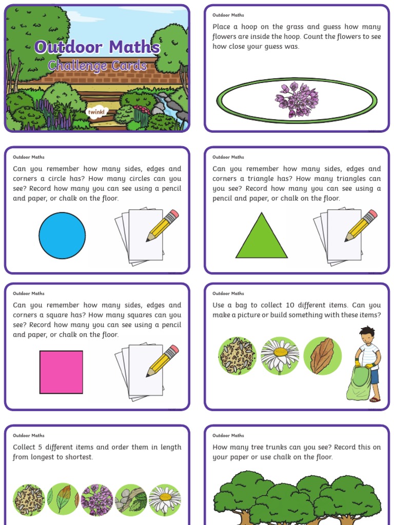 Outdoor Maths Challenge Cards PDF