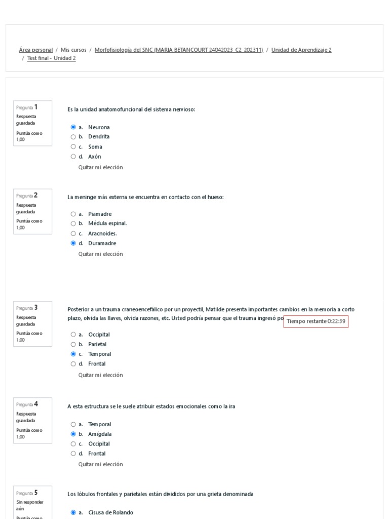 Test Final - Unidad 2 (Página 1 de 2) | PDF