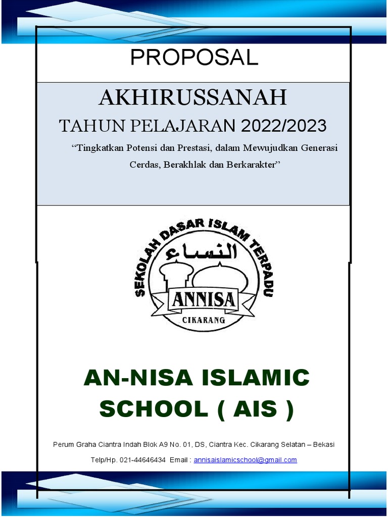 Proposal Akhirussanah SDIT An-Nisa 2023 | PDF