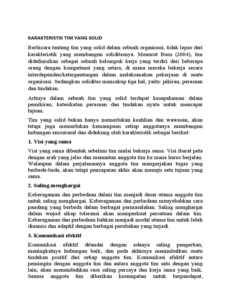 Karakteristik Tim Solid | PDF
