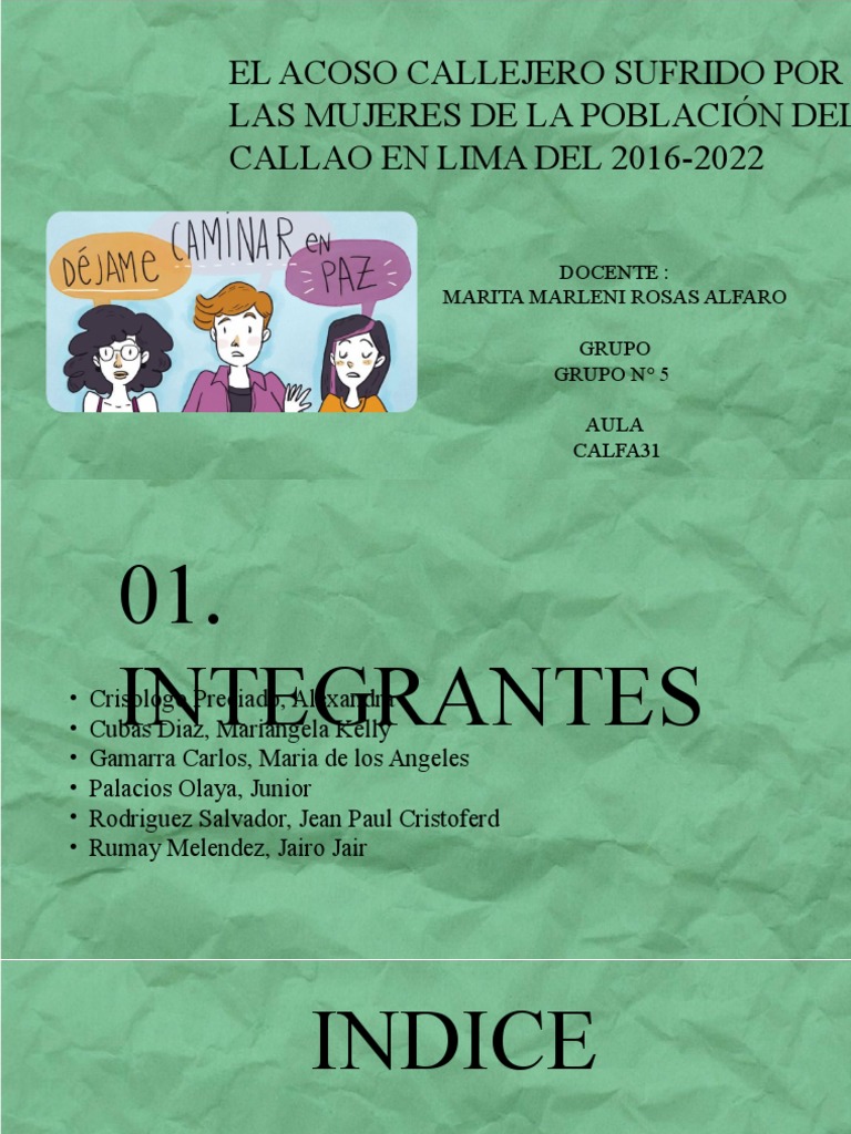 Acoso Callejero en Mujeres del Callao 2016-2022 | PDF | Acoso sexual ...
