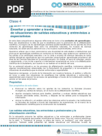 Enseñar y Aprender A Través de Situaciones de Salidas Educativas y Entrevistas A Especialistas