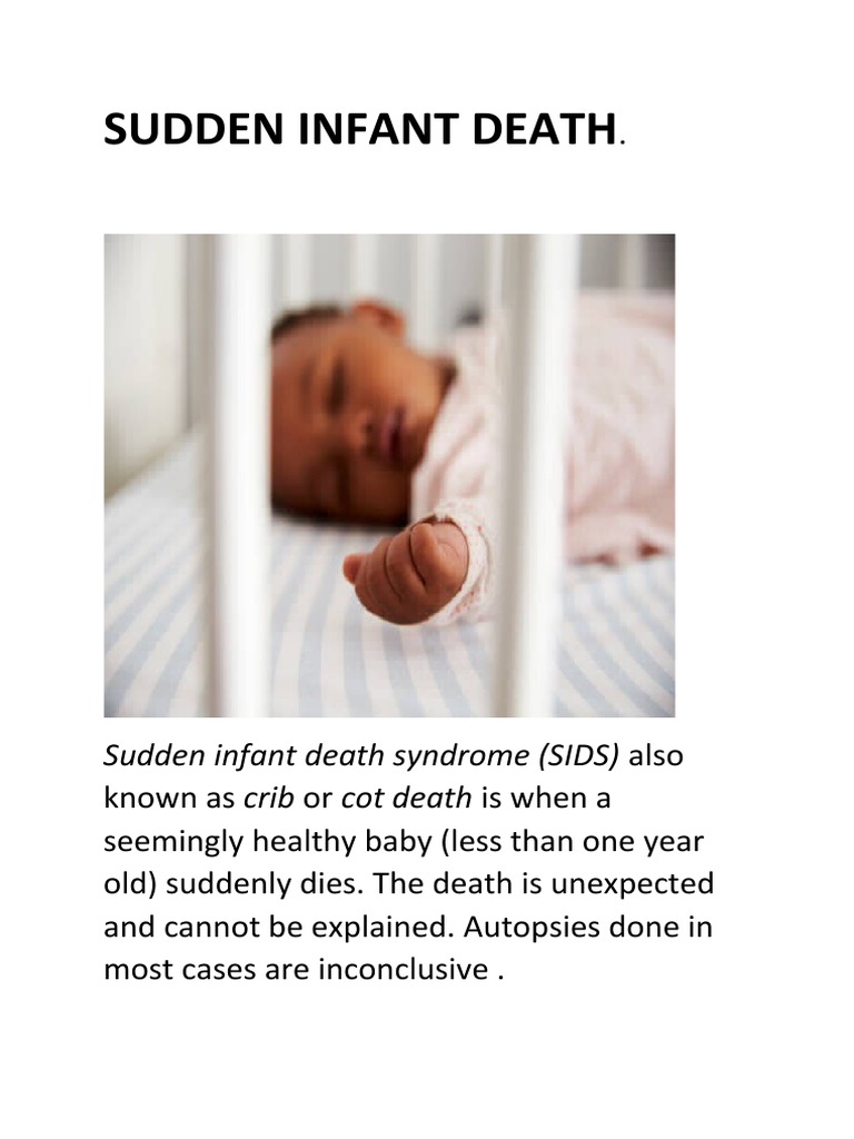 Sudden Infant Death | PDF | Pediatrics | Medical Specialties