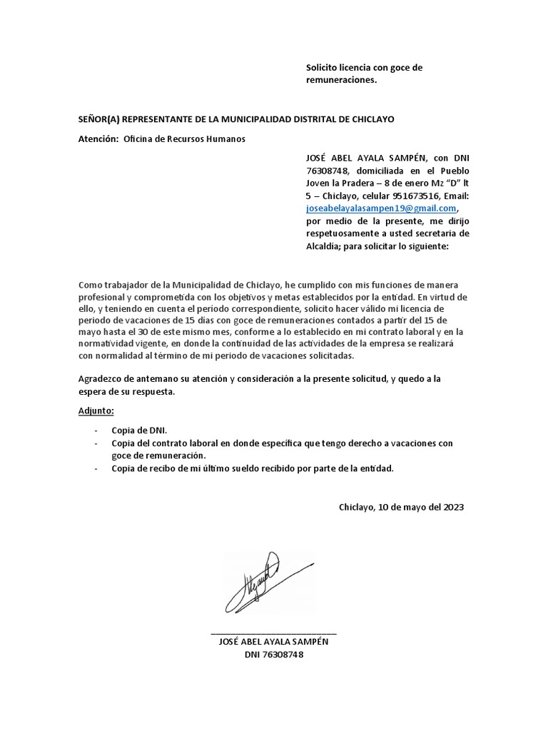 Solicitud Administrativa | PDF