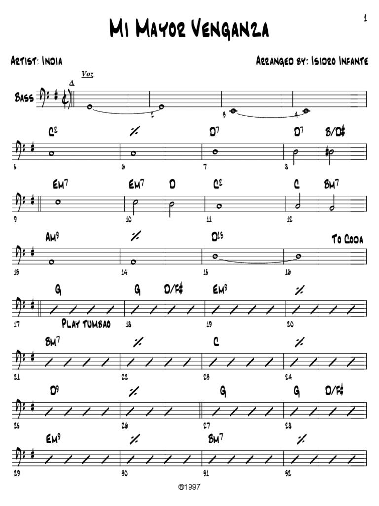 Mi Mayor Venganza Bass PDF PDF