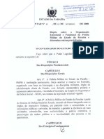2008 Dispoe Sobre A Organizacao Estrutural e Funcional Da Policia Militar Do Estado Da Paraiba e Da Outras Providencias