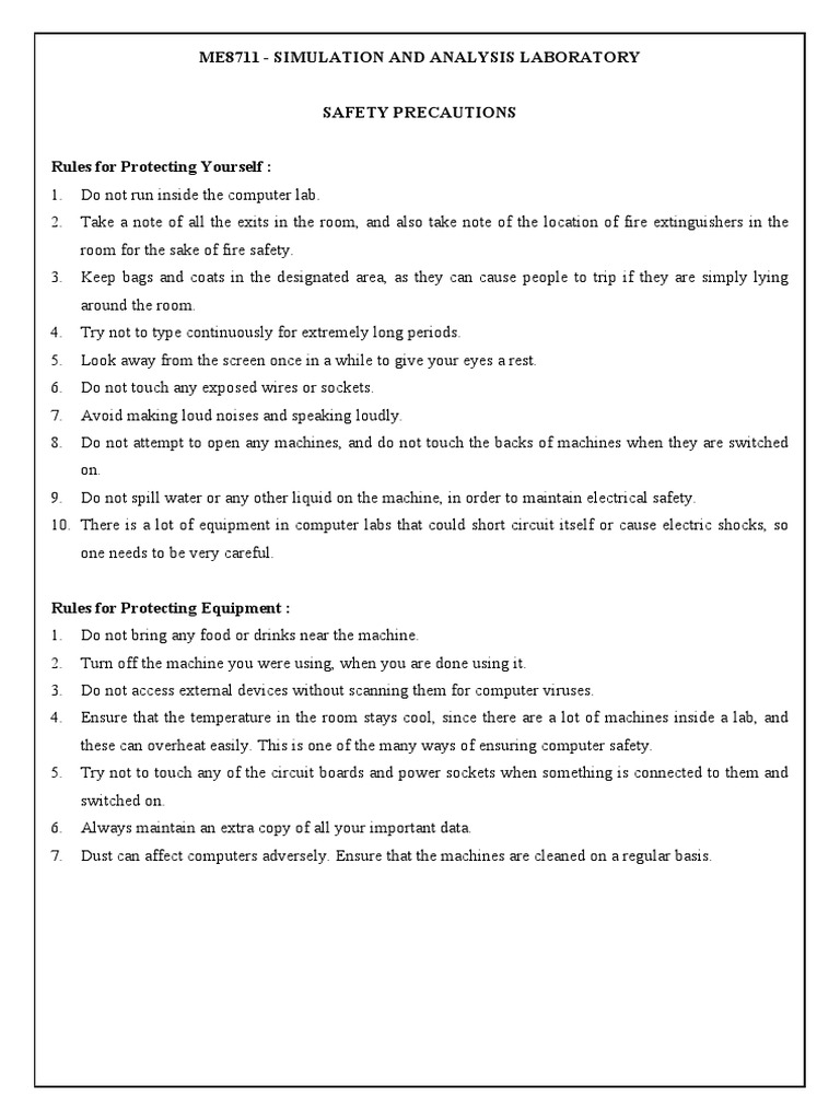 Safety Precautions PDF