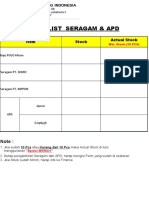 Stock List Seragam & Apd Eyi