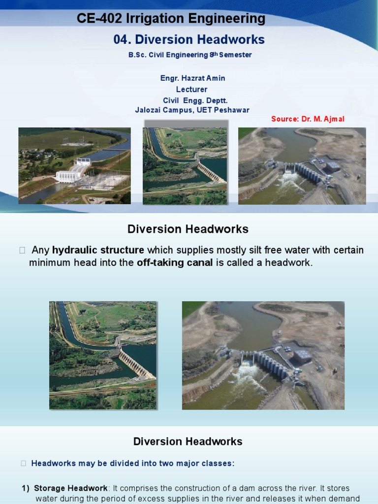 Diversion Headworks in Irrigation Engineering | PDF | Home & Garden