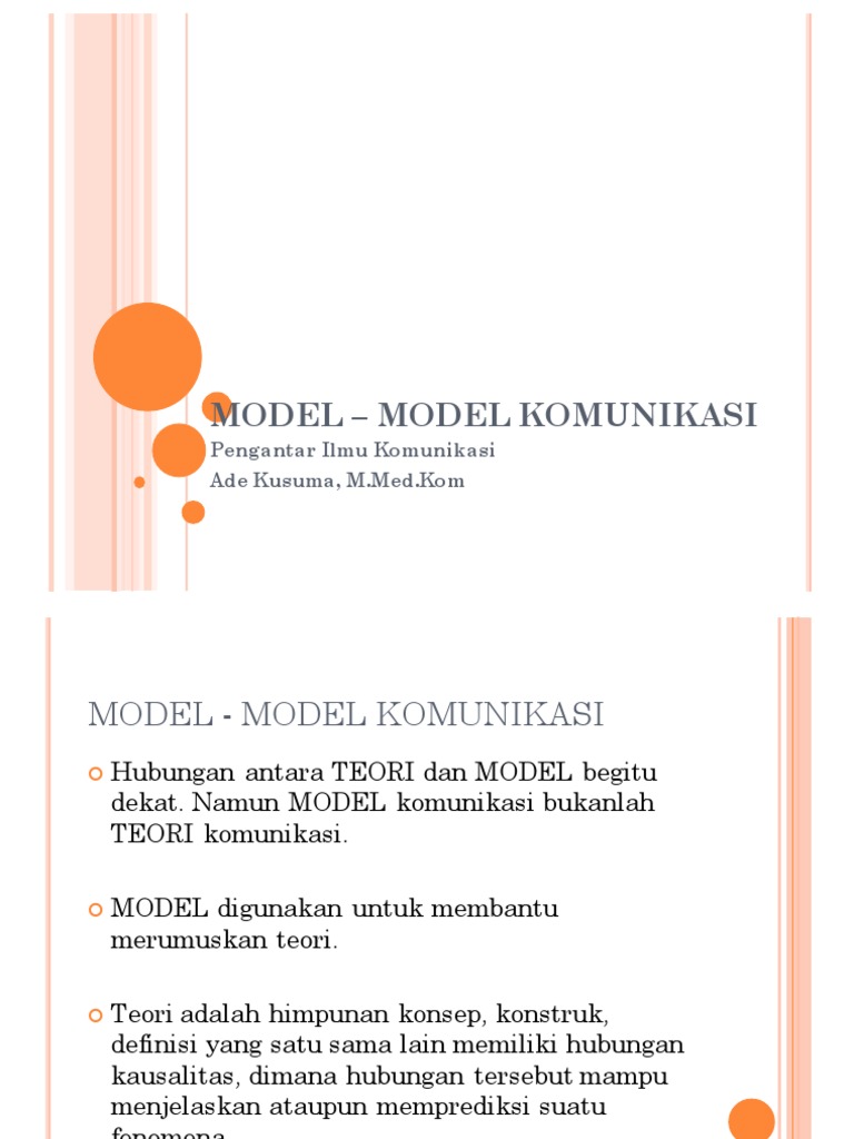 Model-Model Komunikasi PIK - W6 | PDF | Ilmu Sosial | Seni