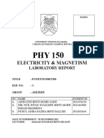 Phy150 Laboratory Report Experiment 3