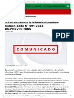 Comunicado #001-2023-CG - PREVI - SIRICC Contraloría General de La República