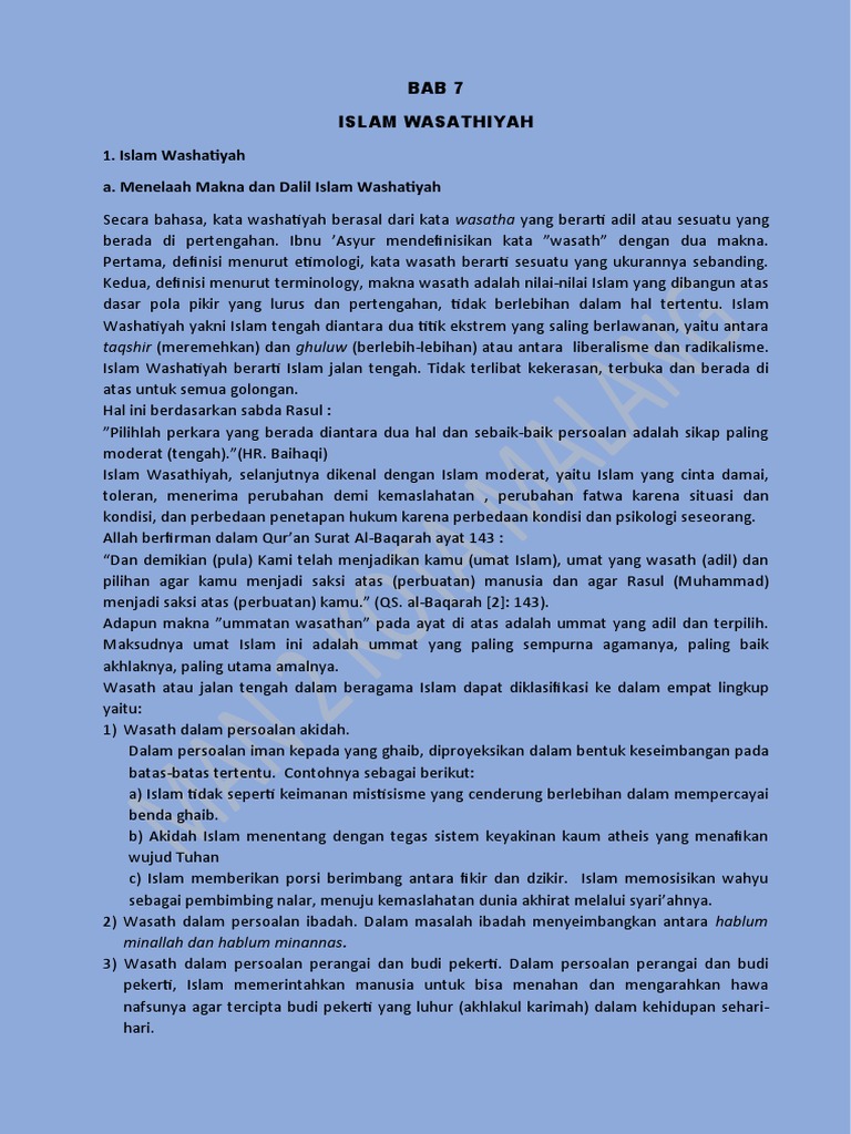 Islam Wasathiyah PDF