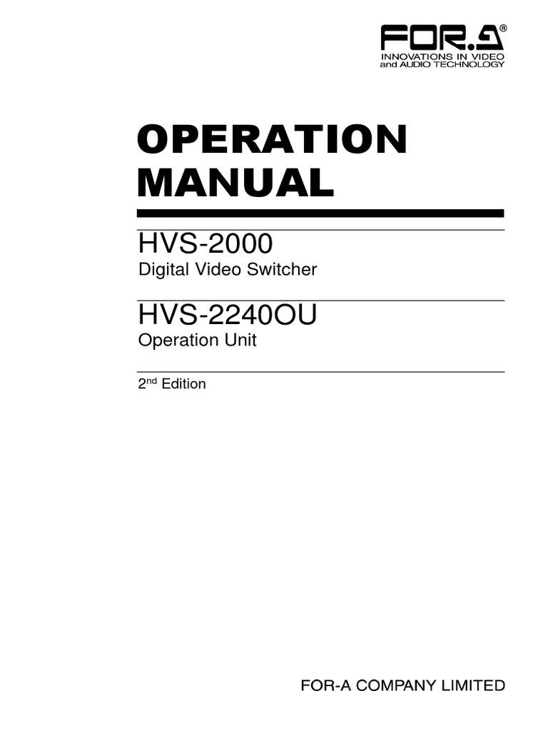 HVS-2000 Operation Manual | PDF | Home & Garden | Computers