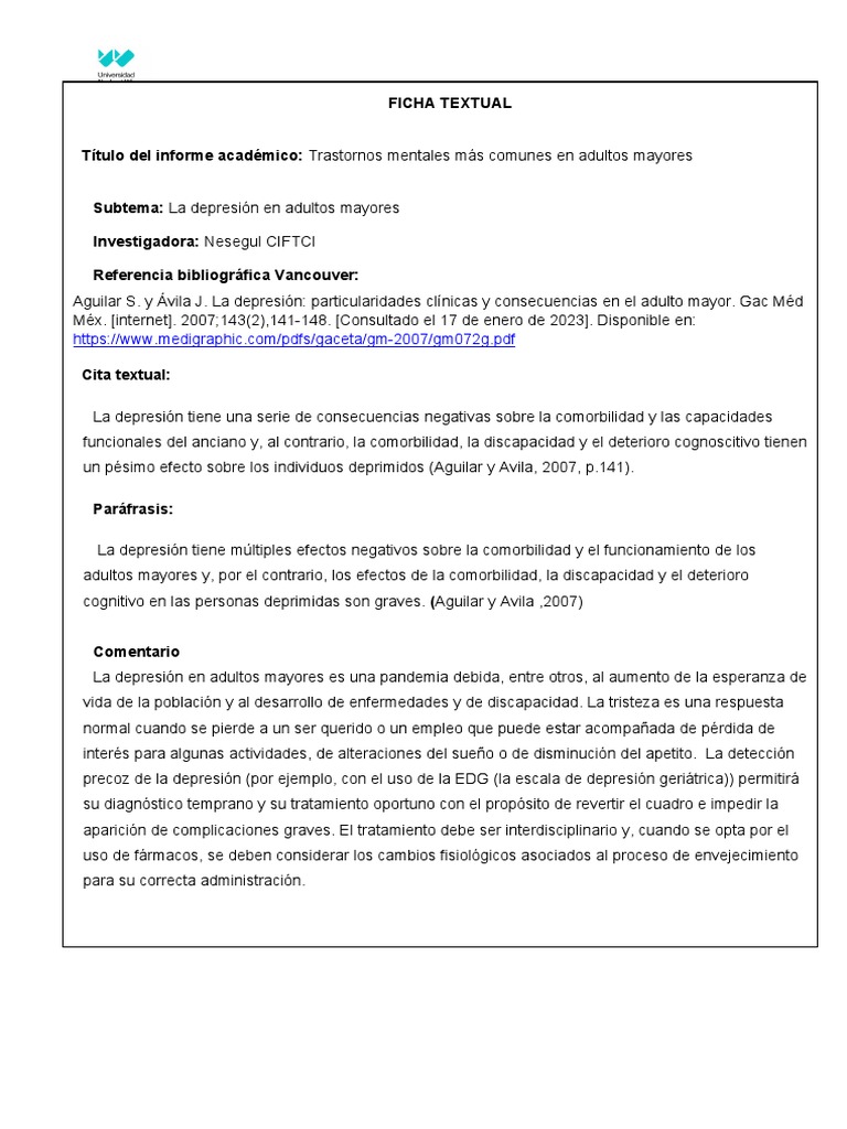 Depresión y Ansiedad en Adultos Mayores | PDF | Depresión (estado de ...
