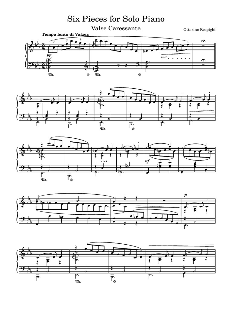 6 Pieces For Piano Ottorino Respighi PDF Compositions Rhythm And