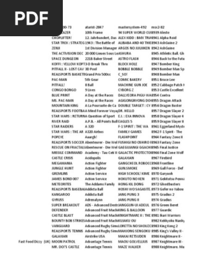 Lista de Juegos Consola Advance X2