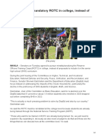 Pna - Gov.ph Senators Favor Mandatory ROTC in College Instead of SHS