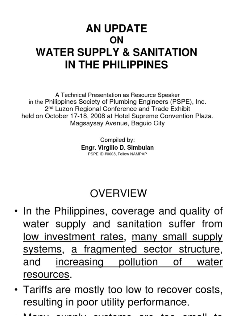 Water Supply & Sanitation in the Philippines | PDF | Water Supply ...