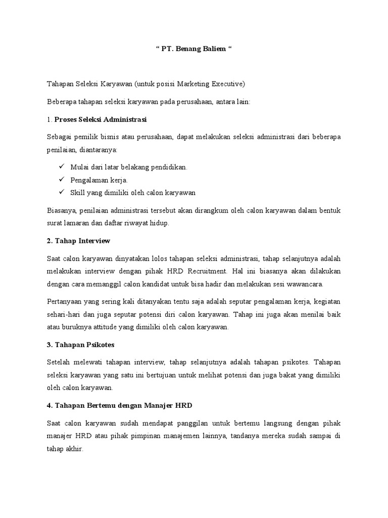 Tips Menghadapi Proses Seleksi