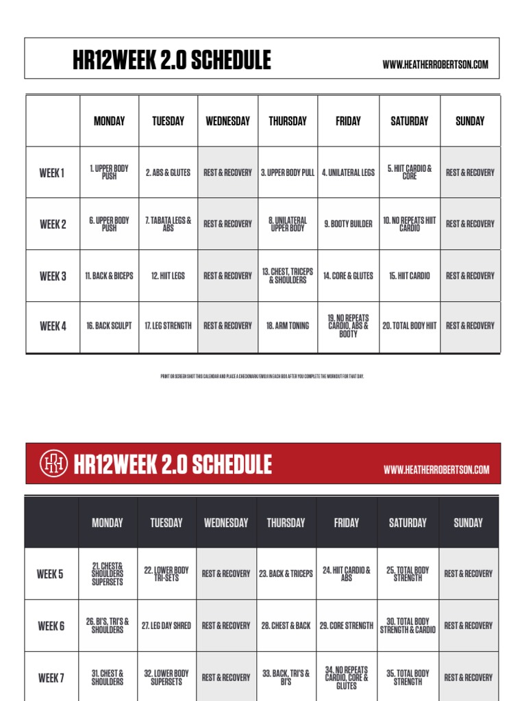 HR 12 Week Program | PDF | High Intensity Interval Training | Physical ...