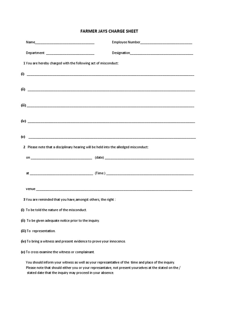 Charge Sheet | PDF