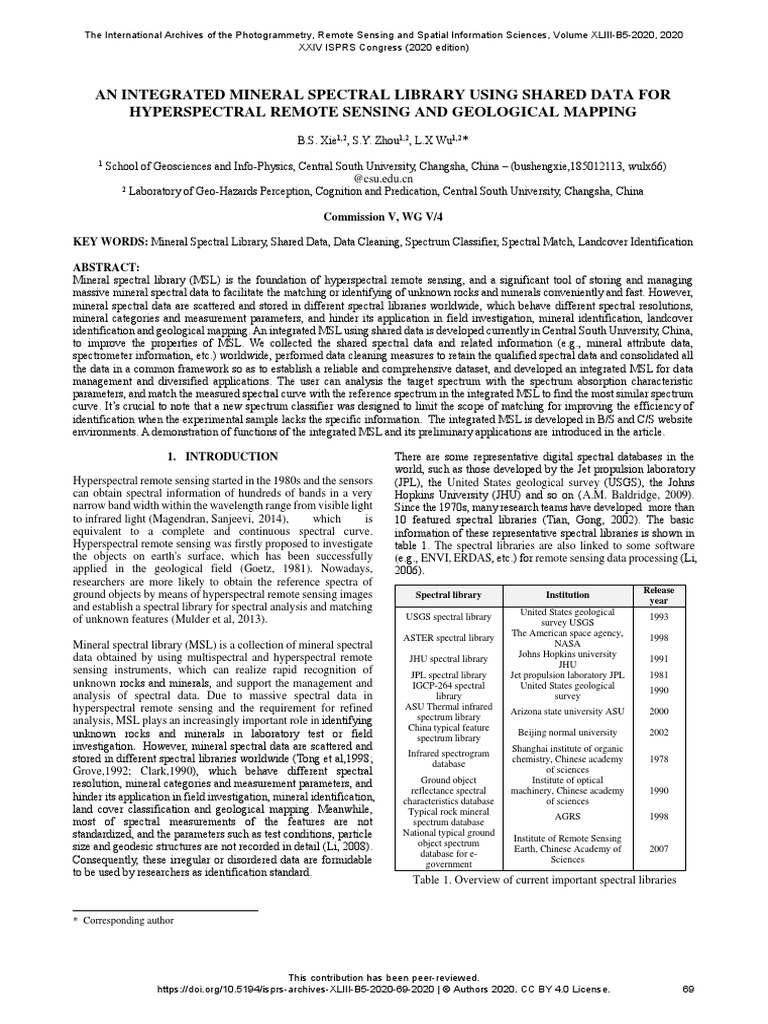 Integrated Mineral Spectral Library | PDF | Absorption Spectroscopy ...