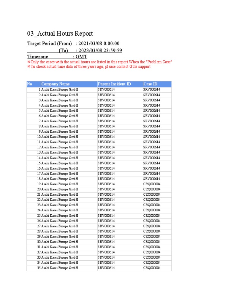 03 Actual Hours Report | PDF | Information Technology Management ...