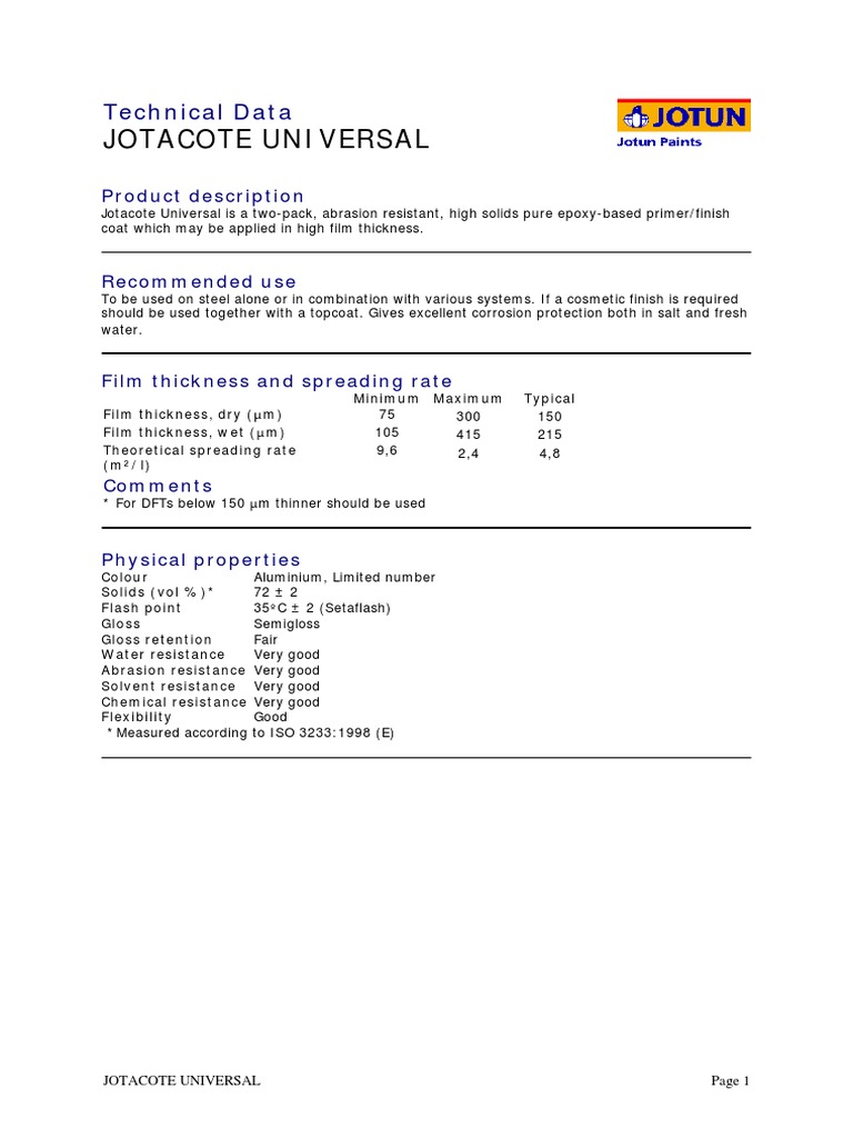 Jotun A/S Jotacote Universal S120 + Jotacote Universal S110 WG