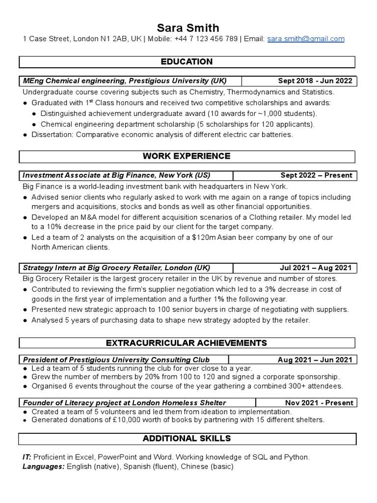 McKinsey Resume Sample 2023 Download - 1719754677