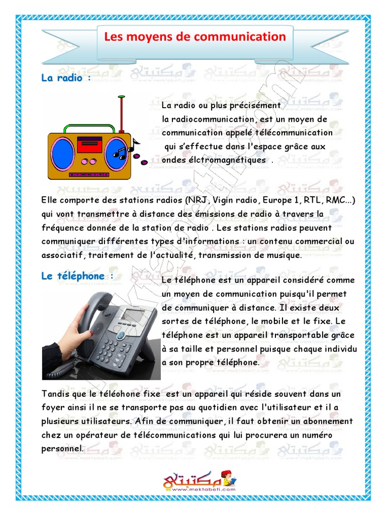 Les moyens de communication modernes | PDF | Voyages | Ordinateurs