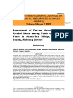 Assessment of Factors Associated With Alcohol Abuse Among Youth Aged (15-25) Years in Acana-Taa Village, Aloi Sub-County, Alebtong District