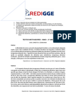 Redigge - 2 Ano - Tema 4 - Maio - o Direito A Seguranca Alimentar No Brasil