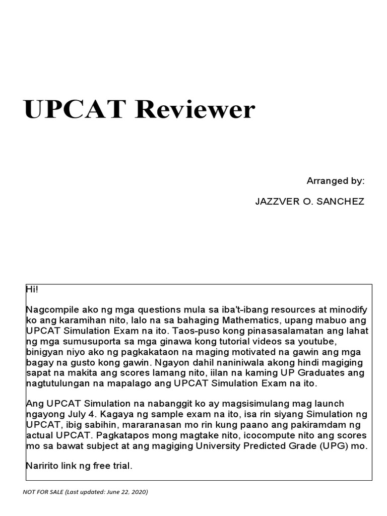 Upcat reviewer pdf