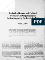 SCHEIN (1976) Individual Power and Political Behsviout