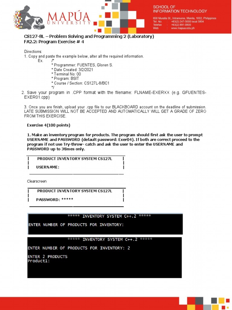 CS127 8L - Exer04 2 | PDF