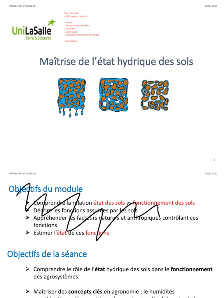 Maîtrise de l'état hydrique des sols | PDF | Porosité | Sol (pédologie)