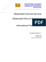 Sample Policies & Procedures for International Fixed Income Settlements