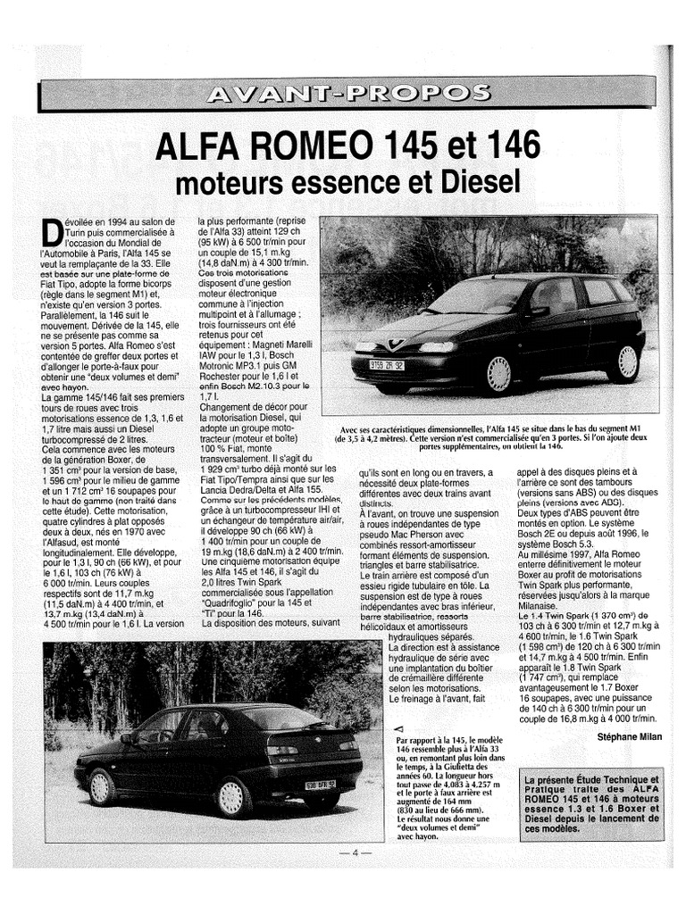 RTA Alfa Romeo 145 146 | PDF