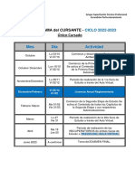 Cronograma Del Cursante - Ciclo 2022-2023