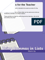 T L 53603 Year 2 Commas in Lists Warmup Powerpoint - Ver - 2