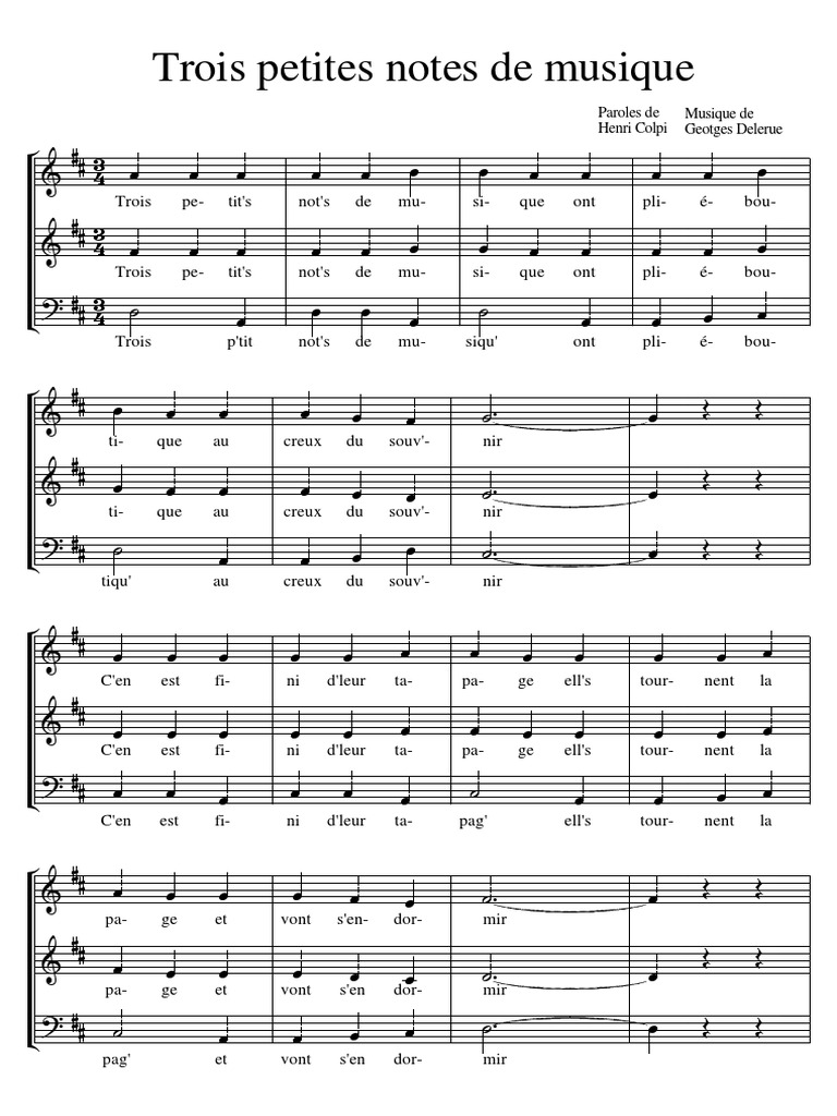 3 Petite Notes de Musique - Partition | PDF