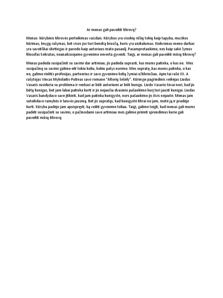 Ar Svarbu Yra Tikėti? | PDF