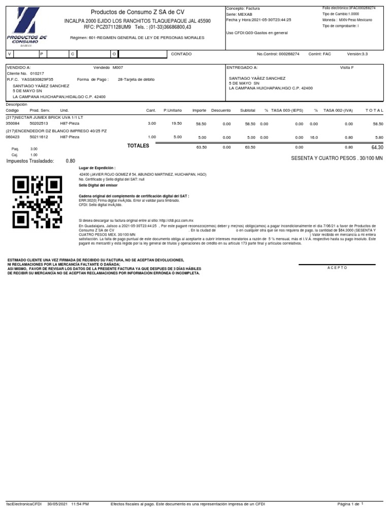 Totales: Incalpa 2000 Ejido Los Ranchitos Tlaquepaque Jal 45590 RFC ...