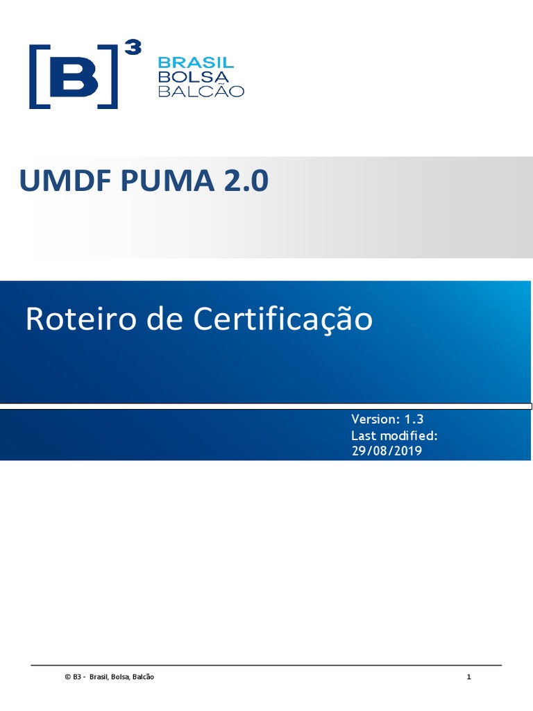 Roteiro de Certificação UMDF PUMA 2.0 | PDF | Bolsa de valores | Câmbio ...